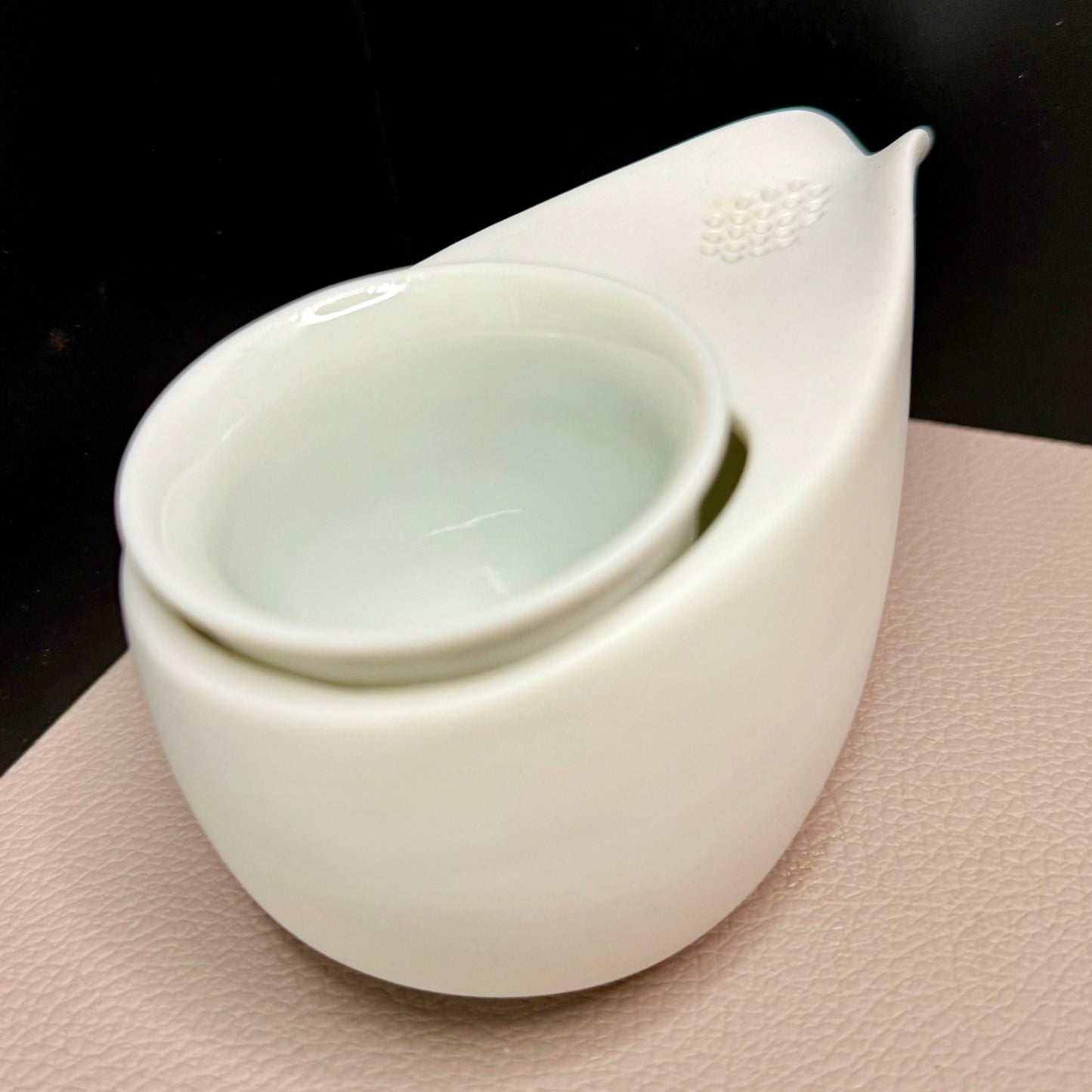 Hitoshizuku Pot & Tea Cup (White, Banko-yaki)
